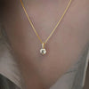 Minimalist Round Cubic Zirconia Pendant Necklace Women Silver Color/Gold Plated Box Chain Long Necklace Wedding Jewelry - Image 7