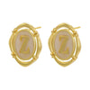 Enamel A-Z 26 Initial Letter Stud Earrings for Women Vintage Gold Plated Hollow Alphabet Oval Earrings Charm Jewelry - Image 30