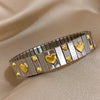 Vintage Elasticity Stainless Steel Bangles Bracelet for Women Classic Heart Square Adjustable Wristband Bangle - Image 5