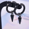 All Black Hoop Sword Pointed Cone Pendant Earring Stainless Steel Earrings For Women Men Accessories Goth Steampunk Jewelry - Image 3