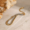 Two tone Chain Bracelet Gold and Silver Color blocked Women's Jewelry Gift for Her - Image 2