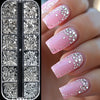 12 Grids Silvery Flat Bottom Rhinestone Nail Charms Shiny Crystal Diamond Sequins for Nails Suitable for Wedding Party Decor - Image 2