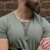 North Star Men Necklace,Stainless Steel Compass Pendant,Mens Jewelry, Coin Form Handmade Necklace - Image 3