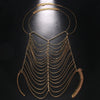 Stonefans Rhinestone Multilayer Chest Chain Harness for Women Nightclub Outfit Sexy Crystal Body Chain Jewelry Dress Accessories