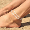 Silver Ankle Bracelets for Women Dainty Adjustable Layered Anklet Set Stackable Cuban Link Anklets Beach Jewelry - Image 2