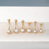 1PC Titanium Belly Button Ring 14G 6/8/10/12mm Internal Thread Cubic Zirconia Belly Piercing Jewelry Navel Piercings Gift - Image 4