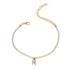 Creative Initial Letter Alphabet Pendant Rhinestone Shiny Beach Anklet Chain Foot Jewelry Ankle Bracelets for Women Boho - Image 16