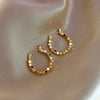 Smooth Star Zircon Hoop Earrings for Women Girls Metal Chunky Sun Rhinestone Ear Buckle Punk Y2K Jewelry - Image 29