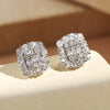 Sugar Cube Geometric Stud Earrings For Women Full Inlay Zircon Piercing Earring Engagement Wedding Jewelry - Image 7
