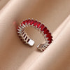 Cubic Zirconic Rectangle Open Rings For Women Men Gold Color Wedding Engaement Ring Design Jewelry Christmas Gifts - Image 21