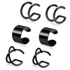 6pcs Stainless Steel Cute Simple Double Lines Ear Cuff Set Non Piercing Fake Helix Cartilage Huggie Cross Cuff Earrings - Image 2