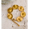 Stainless Steel Hammer Metal Round Statement Bracelet Bangle Gold Color Pvd Plated Attractive Jewelry Gift - Image 2
