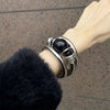 Black Stone Stretch Bracelet in a Retro Style - Image 8