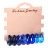 Boho 4 pair/set Multicolor Acrylic Small Hoop Earrings Resin Geometric C Shape Drop Earring Jewelry Sets for Women - Image 11