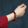 1/2pcs Flower Charm Vermilion Red Bangles Women Bangles Jade Bracelet National Style Chinese Style Jewelry - Image 1