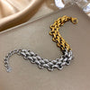 Greatera Niche Handmade Braided Titanium Steel Men's Bracelet Classic Contrast Color Design Chain Bangle For Women - Image 3