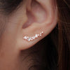 Dainty Cubic Zirconia Earrings for Women Climber One Line Ear Earrings Newly Designed Wedding Jewelry - Image 3