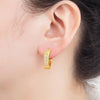 Korea Waterdrop/Round Shape Irregular Geometric Earrings For Female Inlaid Colorful Zircon Ear Jewelry Accessories - Image 3