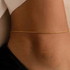 Double-Layer Snake Bone Chain Anklets for Women Simple Gold Color Personality Flat Foot Chain Body Jewelry Accessories - Image 2