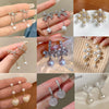 Temperament Bow Pearl Ear Clips Earrings Without Ears Hole Women's Sweet Temperament Versatile Rhinestone Clip on Earrings - Image 1