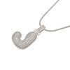 Silver Color Bubble Initial Letters Necklaces 26 Letters Pendants Necklaces for Women Brass CZ Jewelry - Image 22