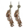 Bohemian Feather Earrings For Women Vintage Retro Ethnic Hollow Geometric Round Handmade Chain Long Earings Indian Party Jewelry - Image 9