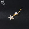 ZS 1 PC Gold Color 14G Stainless Steel Belly Ring Snake Heart Shiny CZ Crystal Navel Belly Button Rings Butterfly Navel Piercing - Image 6