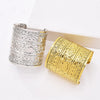 Gold/Silver Plated Alloy Carved Wide Cuff Bracelet Adjust Women's Open Cuff Bangle Gothic Ethnic Punk Style Bracelet - Image 3