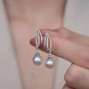 Silver Pearl Earrings Personality Charm Shining Zircon Earrings Birthday Gift for Women Jewelry - Image 1