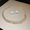 Fyuan Crystal Necklace Earrings Set Pink ABcolourful Necklace for Women Weddings Party Jewelry Sets Accessories - Image 7