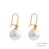 Imitation Pearls Drop Stainless Steel Golden Korean Hoop Earrings Charms Jewelry Gift - Image 28
