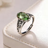 Silver Open Finger Ring Flower Leaf Design Green Golden Vintage Stackable For Women Girl Jewelry Gift - Image 14