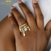 Tear Drop 7 Pcs Stacking Engagement Band Ring For Women Iced Out Micro Paved CZ Gold Color Stack Finger Jewelry - Image 5