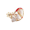 Alloy Snowman Brooch Pin with Pearl Details and Red Hat - Image 13