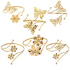 Ftcy Upper Arm Bracelet for Women Butterfly Flower Cuff Bangle Bracelet Gold Color Boho Jewelry - Image 1