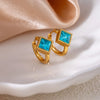316L Stainless Steel Heart Water Drop Square Zircon Hoop Earrings For Women Men Personality Design Jewelry Gifts - Image 15