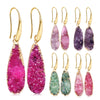 Crystal Earrings With Droplet Shaped Purple And Green Women's Earrings Bold European And American Style Gift Accessories - Image 2