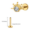 Titanium Starburst Half with CZ Cartilage Earring Piercing 16G Star Helix Tragus Labret Stud Body Jewelry - Image 17
