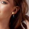 Colorful Cubic Zirconia Huggie Hoop Earrings in Flower Butterfly and Clover Designs - Image 32