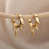 Punk Spike Rivet Hoop Earrings For Women Stainless Steel Huggie Earrings Ear Cuff Piercing Earring Gothic Jewelry Accessories - Image 1