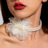 Three-Layer Pearl Collar Choker Necklace with Heart Pendant - Image 9