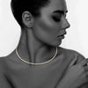 StoneFans Choker Necklaces Torques Collar Women Statement Rhinestone Simple Open Collar Necklace Ladies Party Necklace