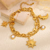 Statement 316L Stainless Steel Jewelry Zircon Bowknot Heart Star Moon Charm Chain Bracelet For Women - Image 5
