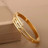 Stainless Steel Snap-on Bangles Women Gold Color Openwork Zircon Bangle Jewellery Accessories Gift 60mm Button Bracelets - Image 2
