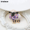 Chinese Zodiac Sheep Brooch Blue and White Porcelain Rhinestone Enamel Ram Lapel Pin Animal Jewelry Gift for Women Collector - Image 9