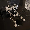 Elegant White Acrylic Bowknot Drop Earrings for Women Wedding Party Imitation Pearl Tassel Long Dangle Earrings Jewelry - Image 5