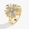 Adjustable Rotating Double Layer Flower Stacking Women'S Rings Gold Crystal Relife Spinning Ring - Image 9