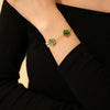 Adjustable Stainless Steel Lucky Five-Petal Flower Bracelet For Woman Stylish Blossom Five-Leaf Jewelry Gift - Image 4