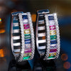 Charm Female Rainbow Zircon Stone Hoop Earrings Rose Gold Color Wedding Jewelry For Women - Image 9