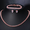Round Cubic Zirconia Tennis Necklace and Earrings Bridal Jewelry Set - Image 18